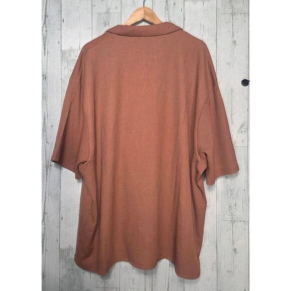Mauvais Elvissa Relaxed Fit Textured Short Sleeved Shirt in Canyon Sz 5XL - Picture 6 of 8